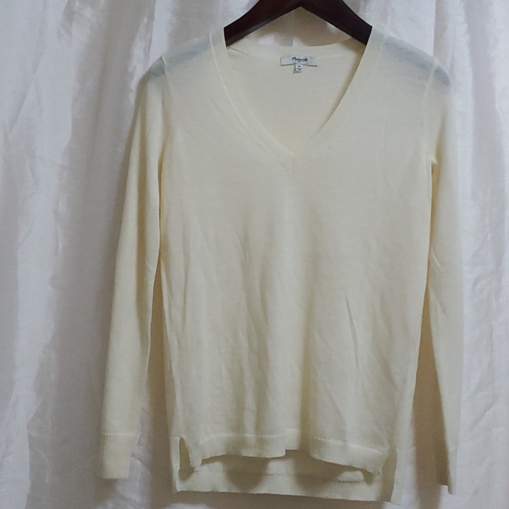 MADEWELL MERINO WOOL V NECK SWEATER XS